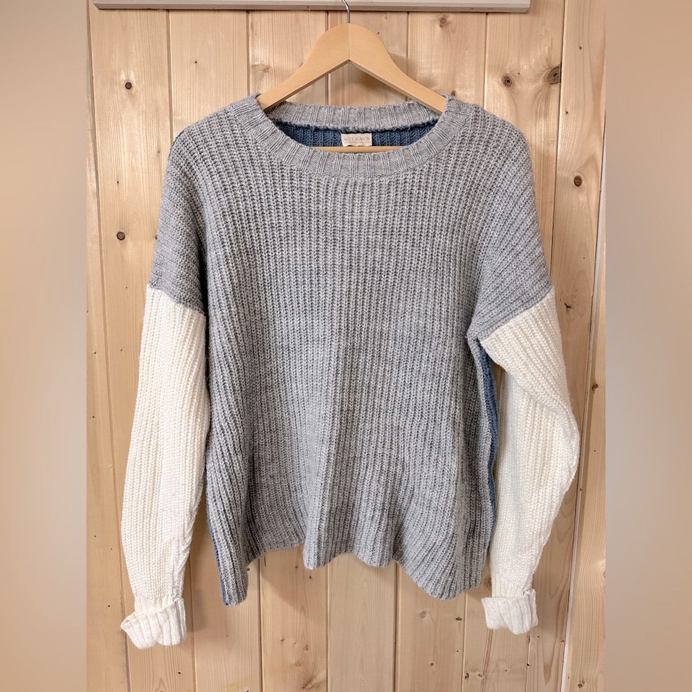 Mus & Bombon Chunky Knit Wool Blend Sweater Size M Oversized Colour Block Spain